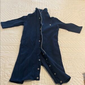 Ralph Lauren Navy Blue Baby Onesie with White Trim